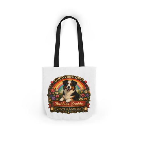 Bubbles-Sophie “Good Vibes & Stay Paw-sitive” Canvas Adventure Tote