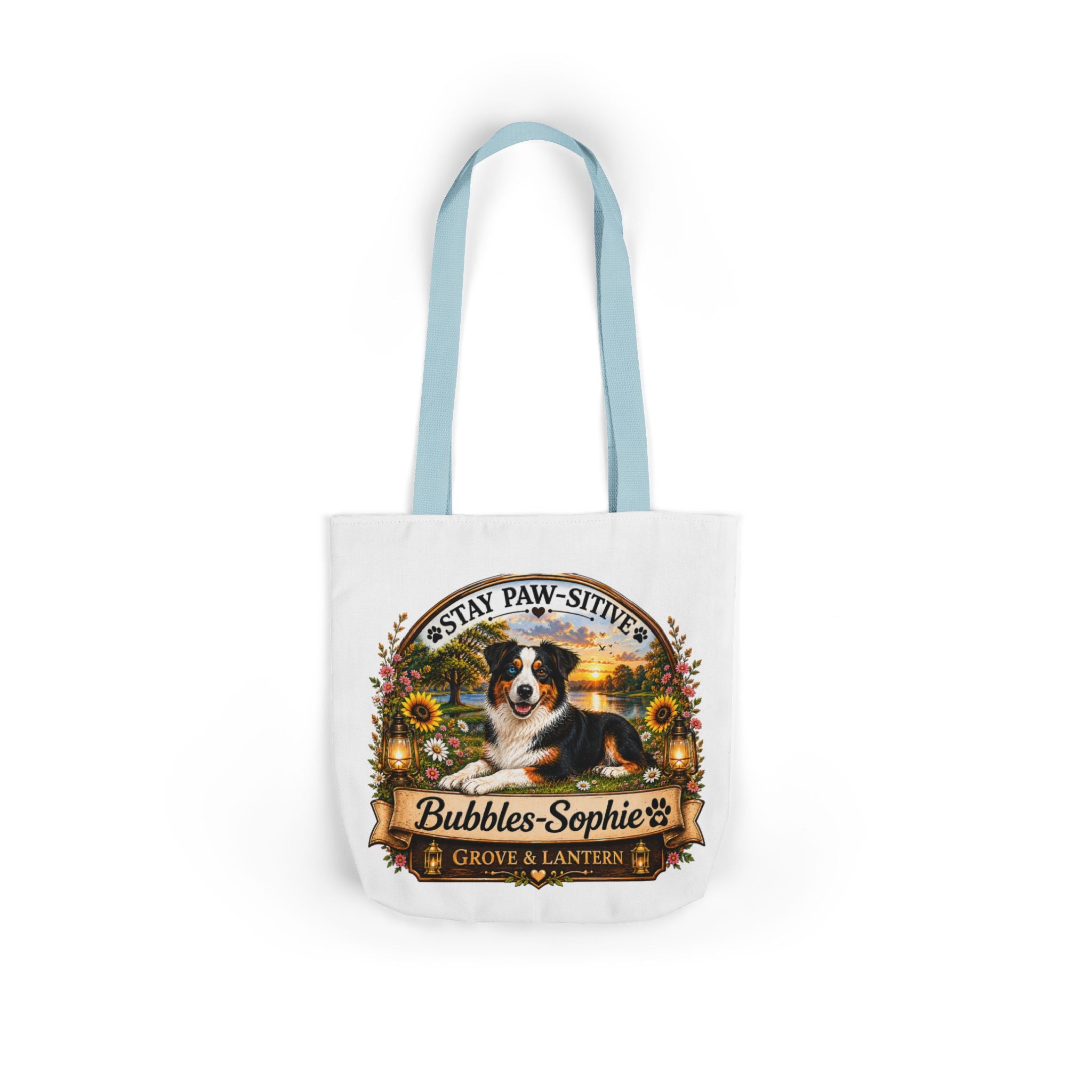 Bubbles-Sophie “Good Vibes & Stay Paw-sitive” Canvas Adventure Tote