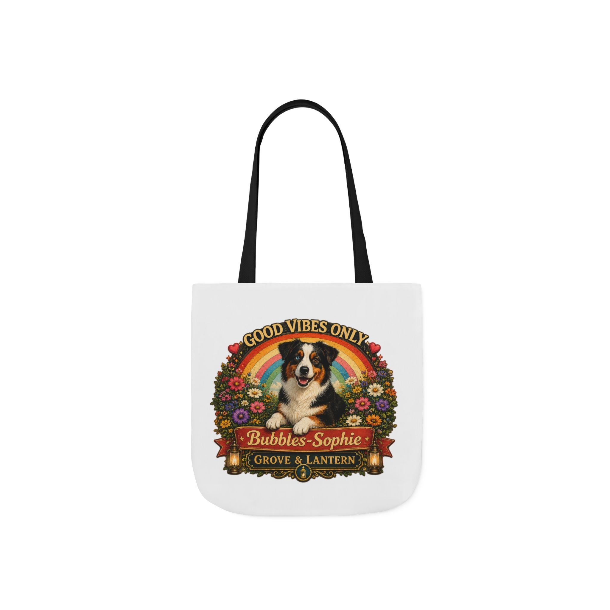Bubbles-Sophie “Good Vibes & Stay Paw-sitive” Canvas Adventure Tote