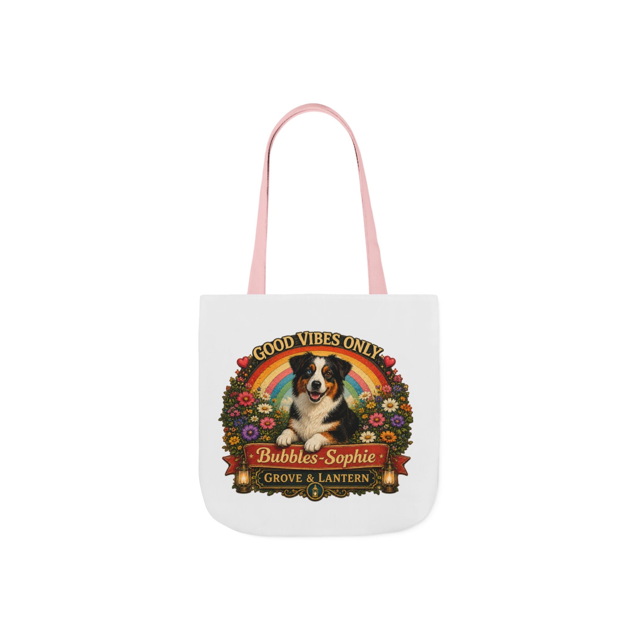 Bubbles-Sophie “Good Vibes & Stay Paw-sitive” Canvas Adventure Tote