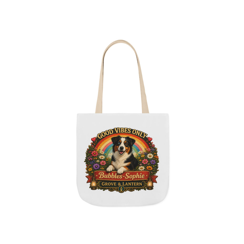 Bubbles-Sophie “Good Vibes & Stay Paw-sitive” Canvas Adventure Tote