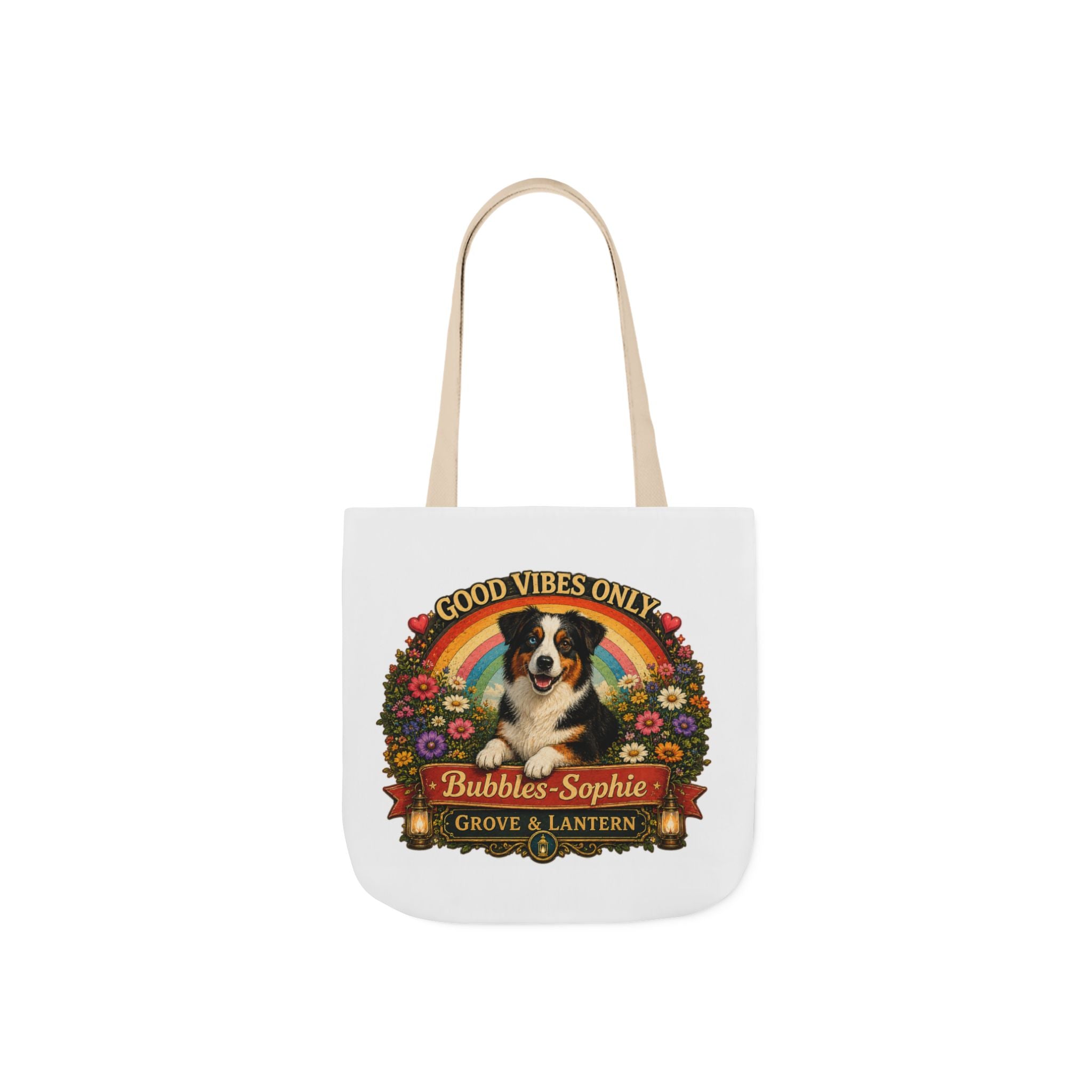 Bubbles-Sophie “Good Vibes & Stay Paw-sitive” Canvas Adventure Tote