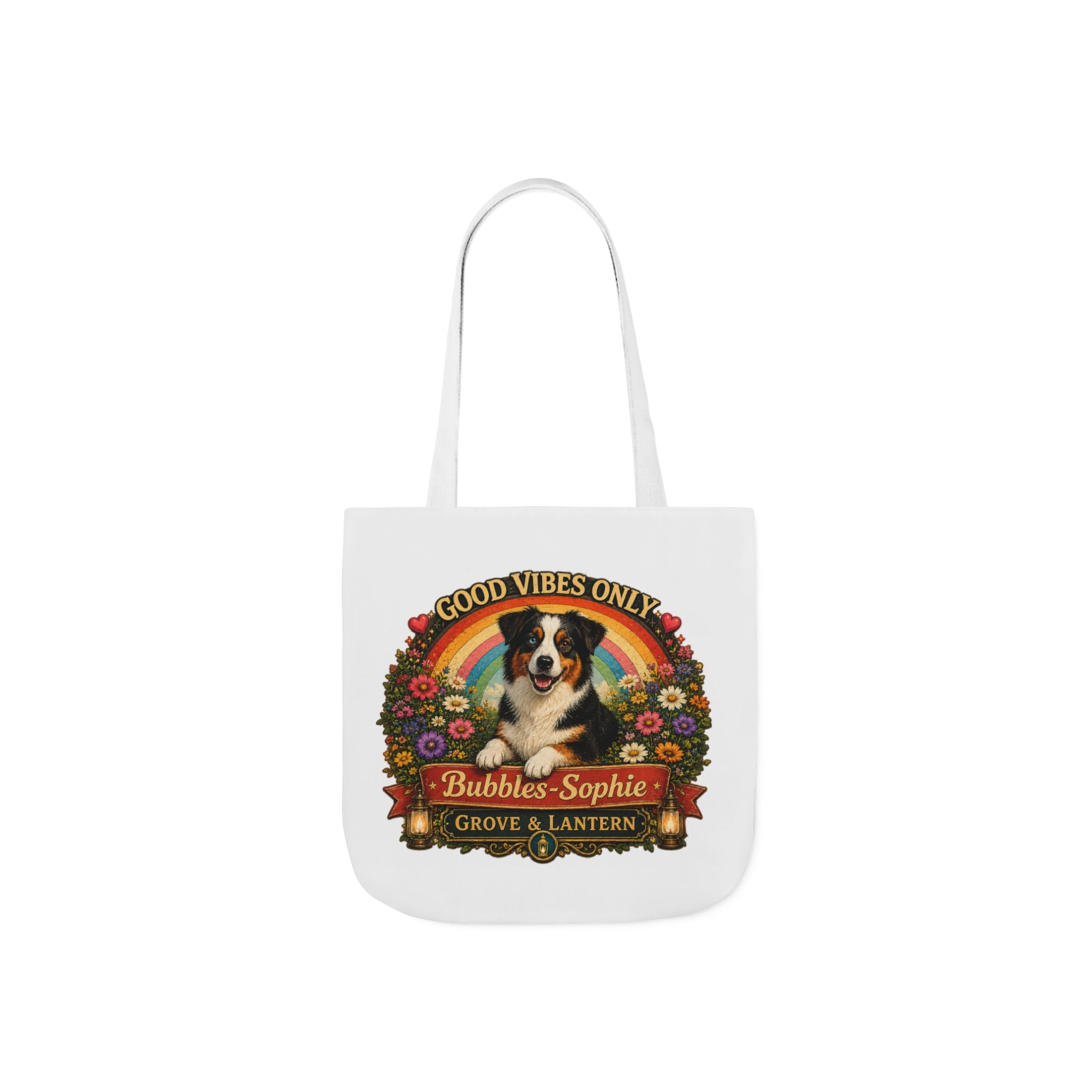 Bubbles-Sophie “Good Vibes & Stay Paw-sitive” Canvas Adventure Tote