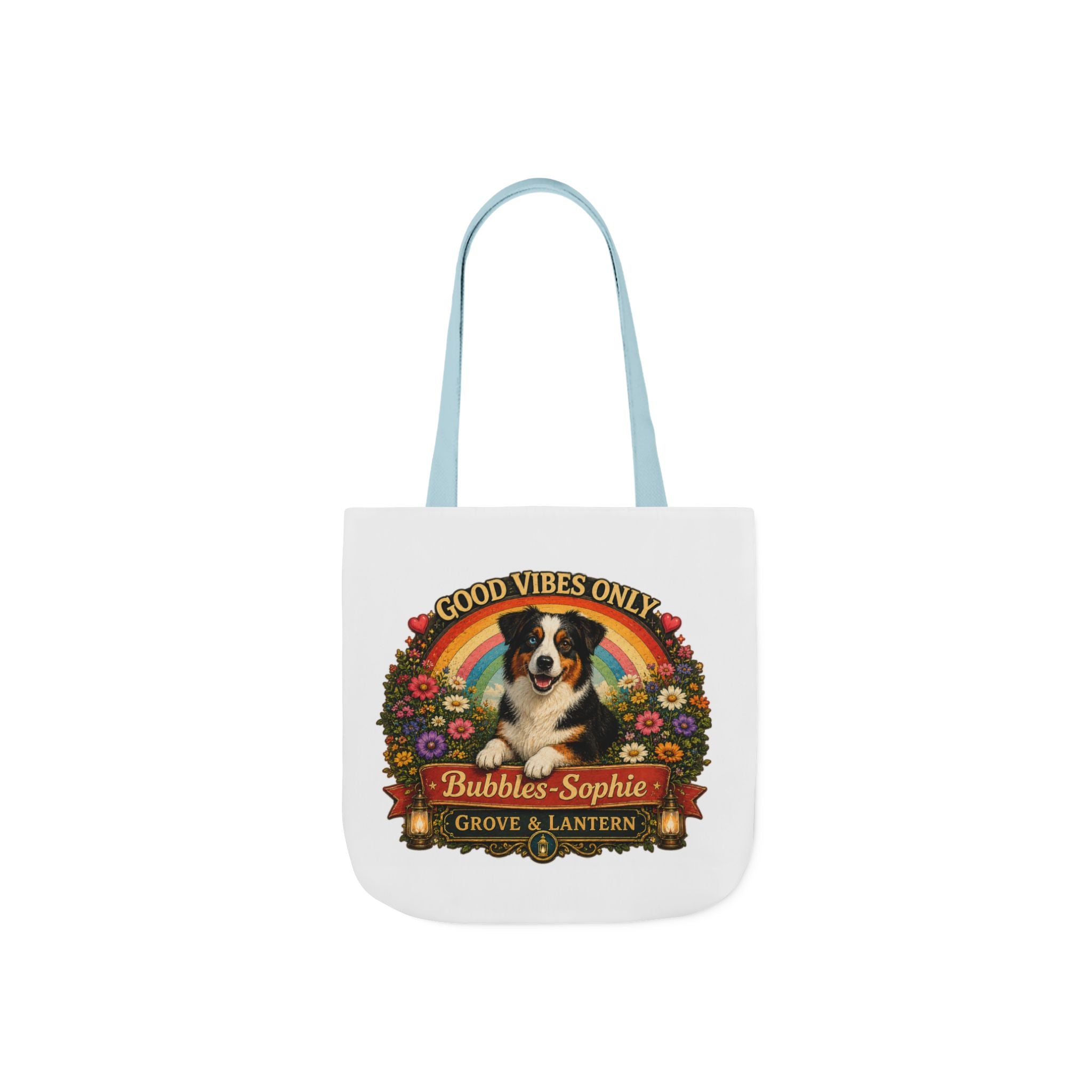 Bubbles-Sophie “Good Vibes & Stay Paw-sitive” Canvas Adventure Tote