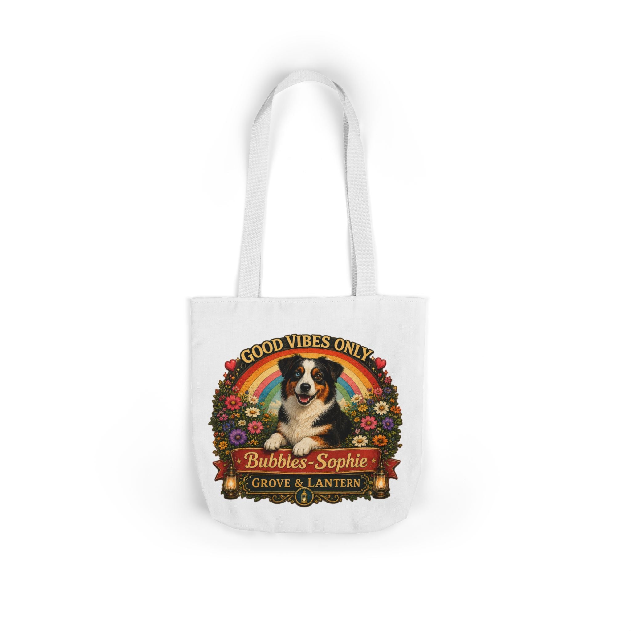 Bubbles-Sophie “Good Vibes & Stay Paw-sitive” Canvas Adventure Tote