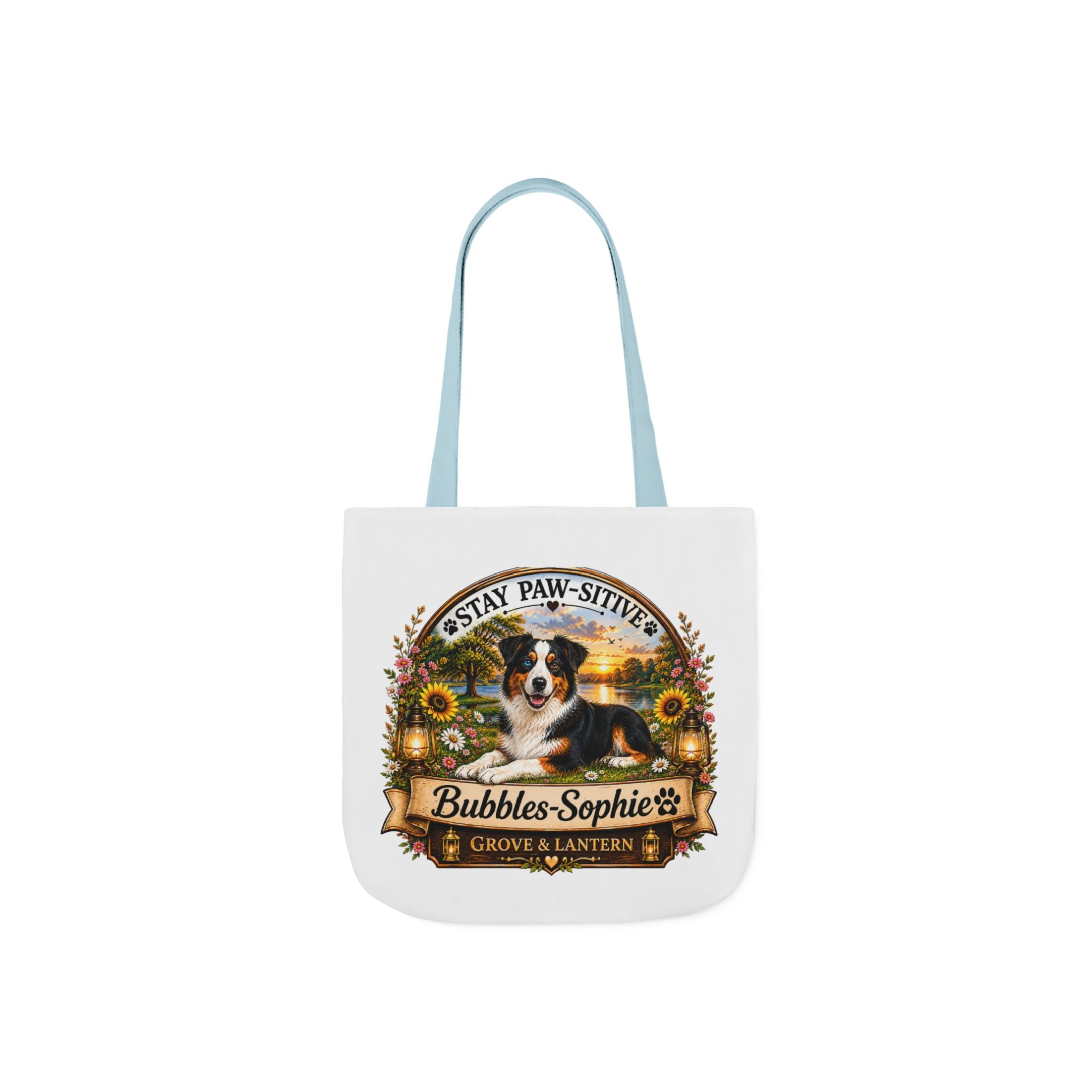 Bubbles-Sophie “Good Vibes & Stay Paw-sitive” Canvas Adventure Tote