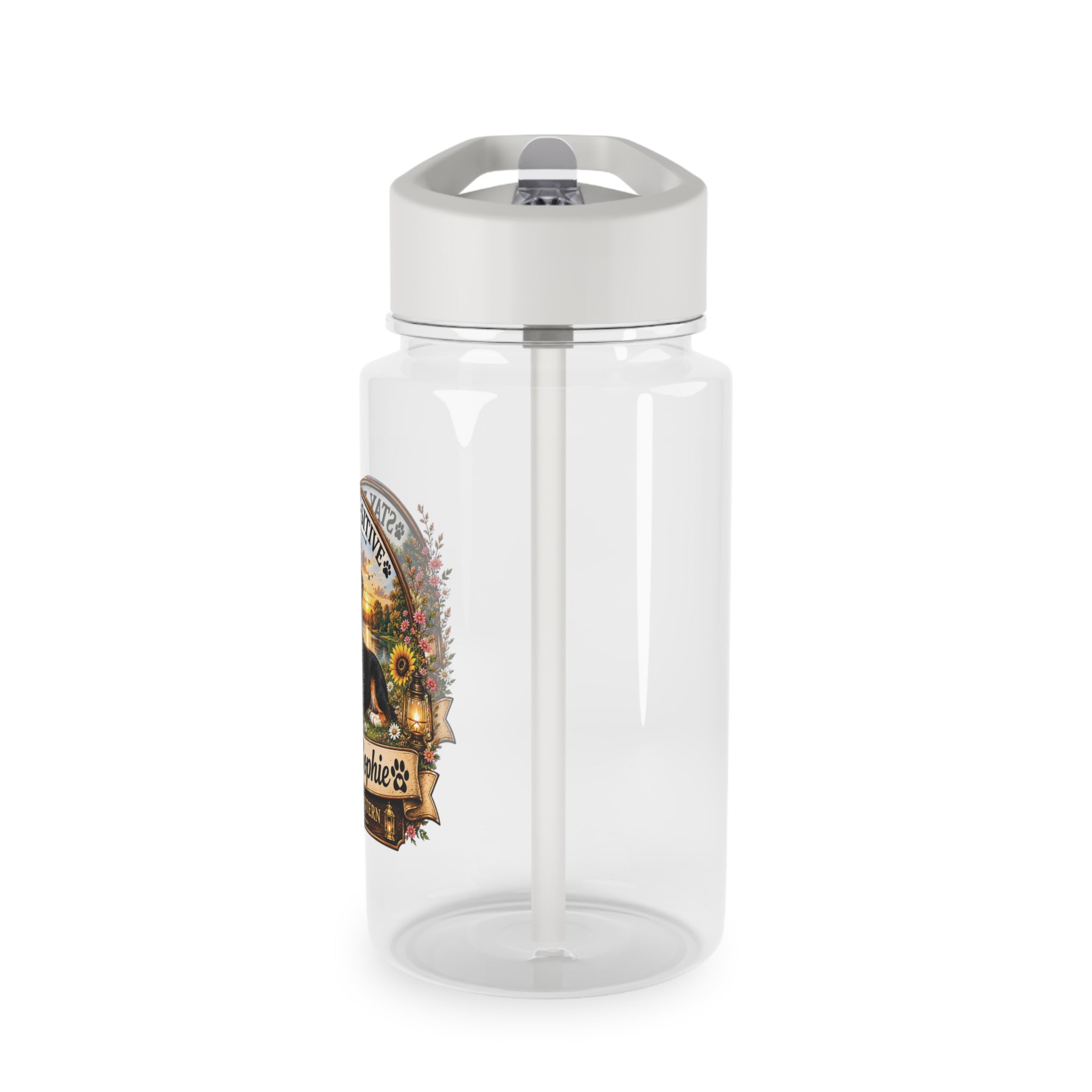 Bubbles-Sophie “Stay Paw-sitive” Tritan Water Bottle with Straw