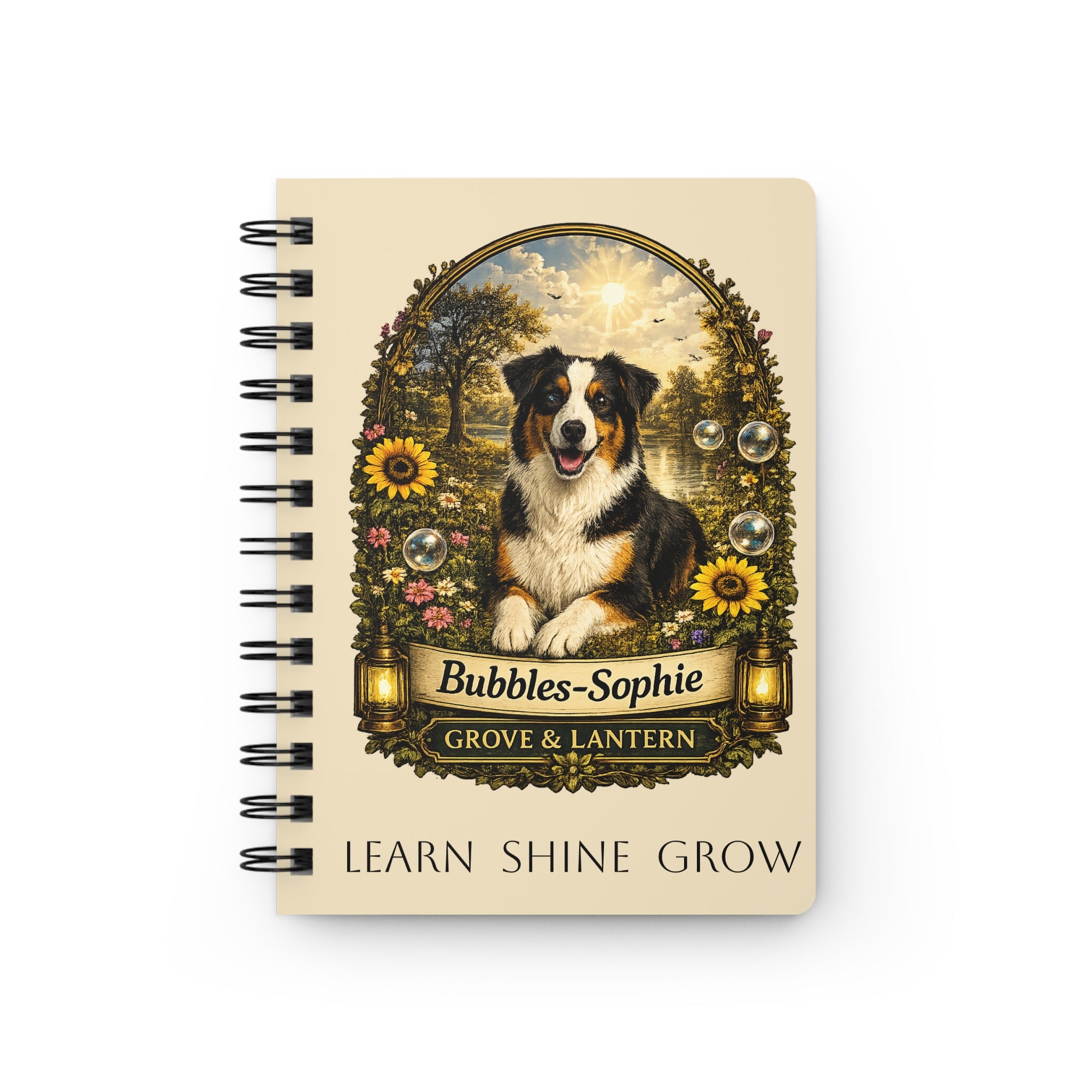 Bubbles-Sophie: Be Kind, Be Brave, Be Curious — Spiral Notebook