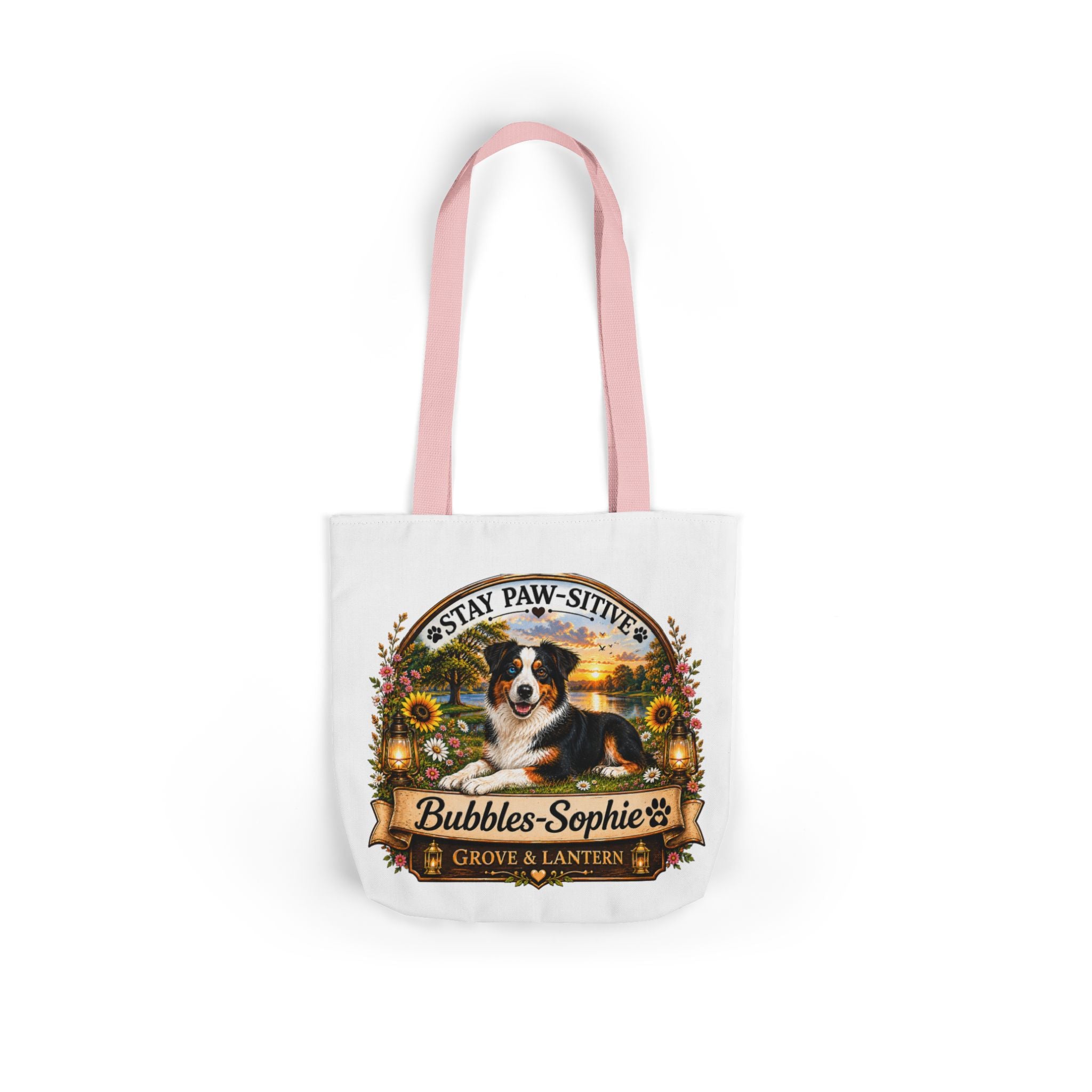 Bubbles-Sophie “Good Vibes & Stay Paw-sitive” Canvas Adventure Tote