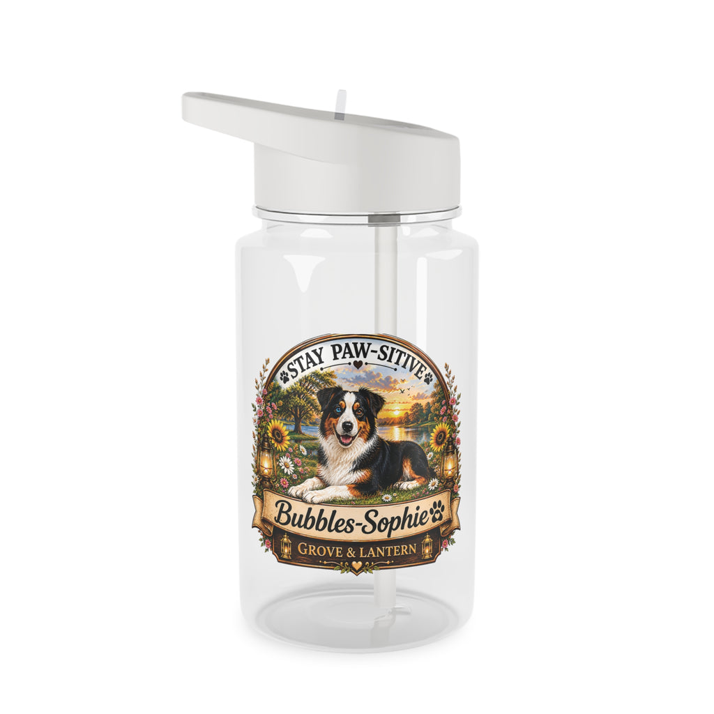 Bubbles-Sophie “Stay Paw-sitive” Tritan Water Bottle with Straw
