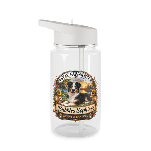 Bubbles-Sophie “Stay Paw-sitive” Tritan Water Bottle with Straw