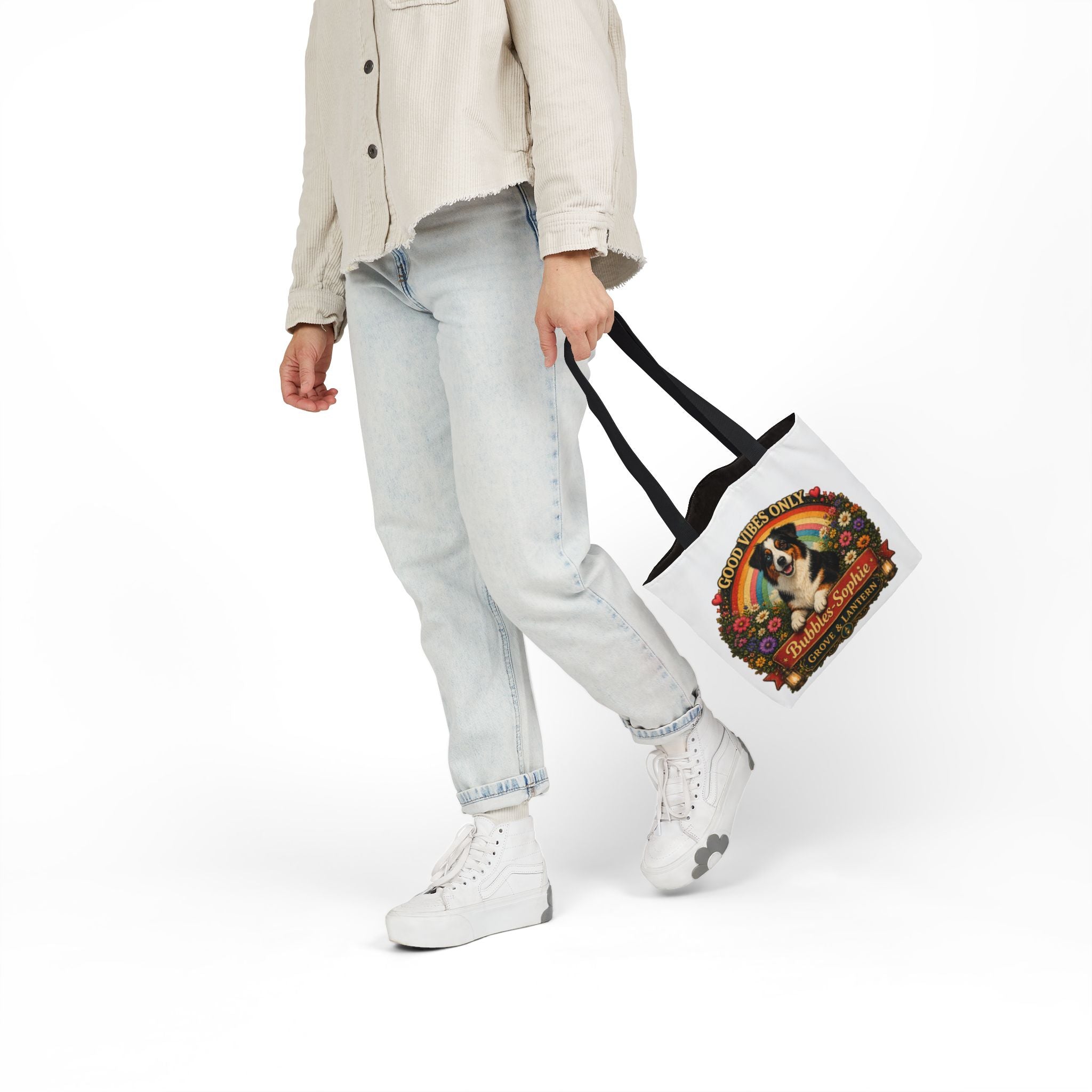 Bubbles-Sophie “Good Vibes & Stay Paw-sitive” Canvas Adventure Tote