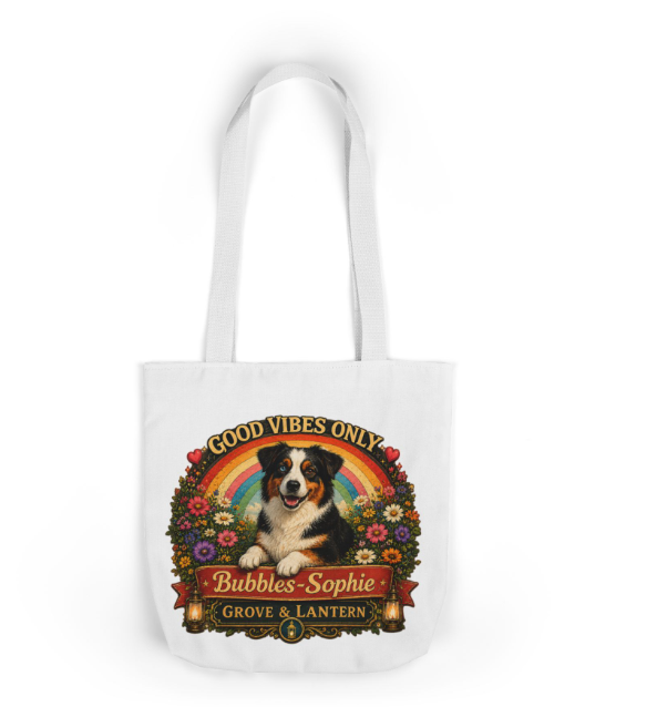 Bubbles-Sophie “Good Vibes & Stay Paw-sitive” Canvas Adventure Tote